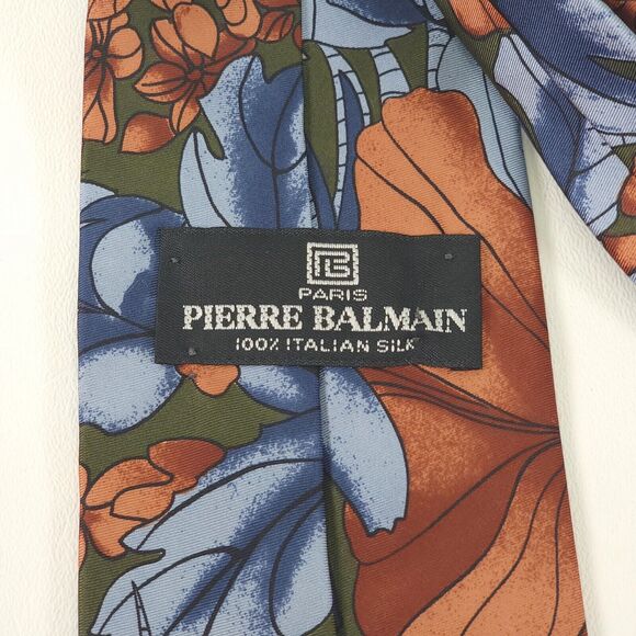 Vintage Pierre Balmain Paris Necktie Tie Mens Paisley‎ Floral 100% Italian Silk - Picture 3 of 4